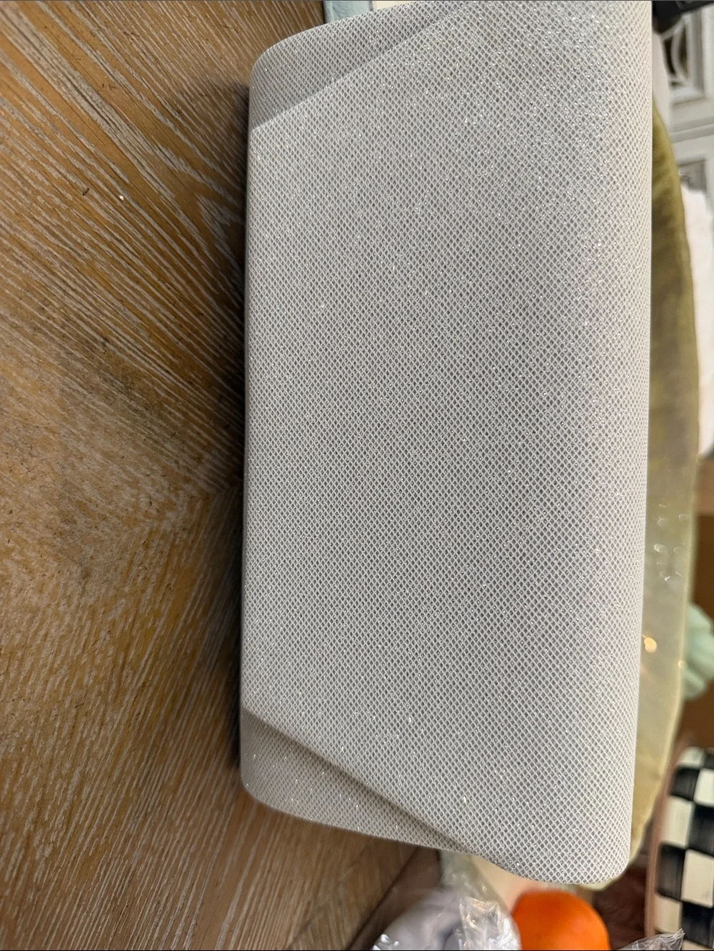 Kendall James silver sparkle evening bag